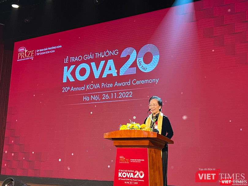 Bà Nguyễn Thị Doan - nguyên Phó Chủ tịch nước, Chủ tịch Trung ương Hội Khuyến học Việt Nam - phát biểu tại buổi lễ