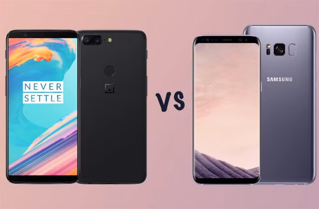 OnePlus 5T và Samsung Galaxy S8+. Nguồn: pocket-lint.com