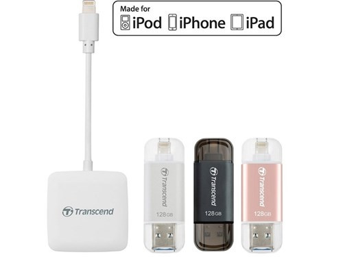 Đầu đọc thông minh Transcend RDA2W và dòng sản phẩm lưu trữ di động JetDrive Go.
