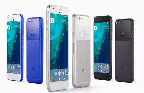 Google Pixel và Pixel XL với 3 phiên bản màu.