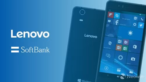 Mẫu smartphone SoftBank 503LV của Lenovo chạy nền tảng Windows 10 Mobile.