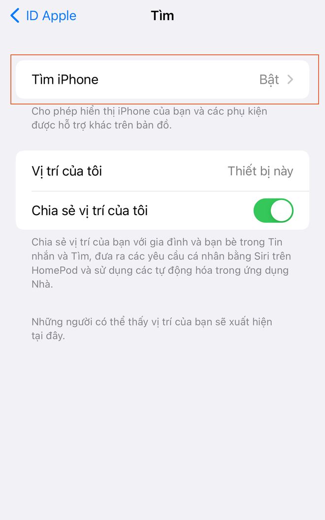 Chọn tiếp Tìm iPhone Tính năng “thần thánh” giúp tìm lại iPhone bị mất ngay cả khi bị tắt nguồn và khôi phục cài đặt gốc - Ảnh 4.