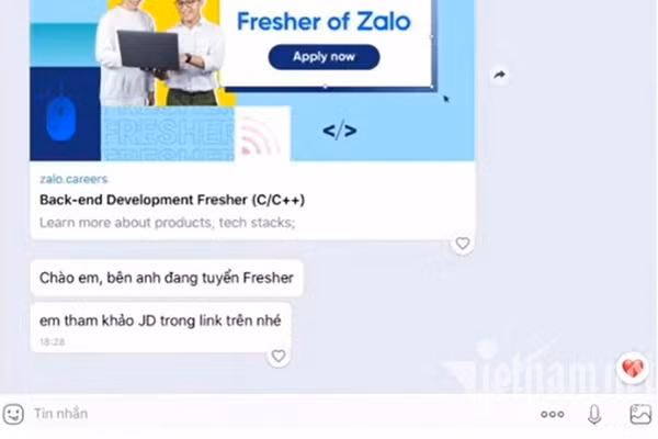Một đường link dẫn đến website phishing được các chuyên gia VinCSS ngụy trang như thật thông qua lỗ hổng trong tính năng xem trước nội dung liên kết trên Zalo.