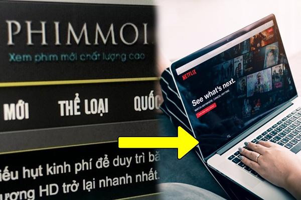 Khi gõ phimmoi.net trên trình duyệt, người dùng lập tức được chuyển đến website Netflix.com.