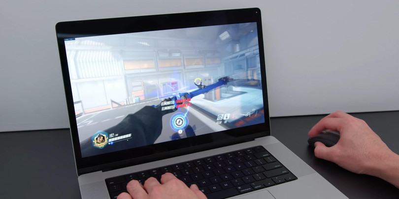 Chip Apple M1 Max gây thất vọng về khả năng chơi game. Ảnh: Dave2D.