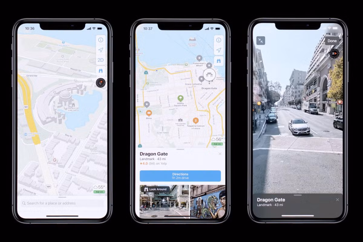 Apple đã nỗ lực nâng cấp cơ sở dữ liệu bản đồ từ năm ngoái, nhưng tới nay mới chỉ phát hành bản đồ Maps mới cho một vài thành phố ở bang California. Ảnh: MacWorld Apple đã nỗ lực nâng cấp cơ sở dữ liệu bản đồ từ năm ngoái, nhưng tới nay mới chỉ phát hành bản đồ Maps mới cho một vài thành phố ở bang California. Ảnh: MacWorld