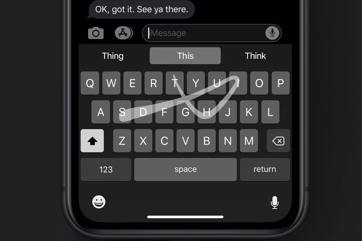 Bàn phím vuốt QuickPath của iOS 13. Ảnh: MacWorld Bàn phím vuốt QuickPath của iOS 13. Ảnh: MacWorld