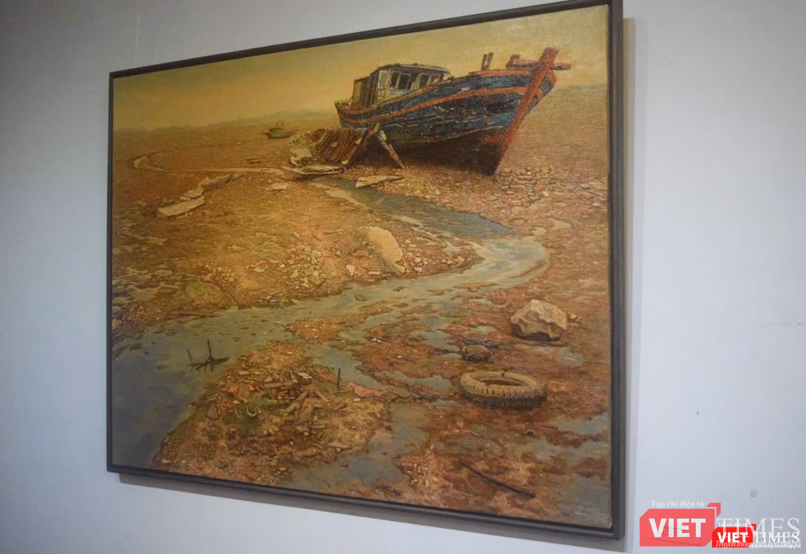 "Biển cạn" - tranh sơn dầu, khổ 120x155(cm) của họa sĩ Phạm Xuân Trung, 2019 "Biển cạn" - tranh sơn dầu, khổ 120x155(cm) của họa sĩ Phạm Xuân Trung, 2019