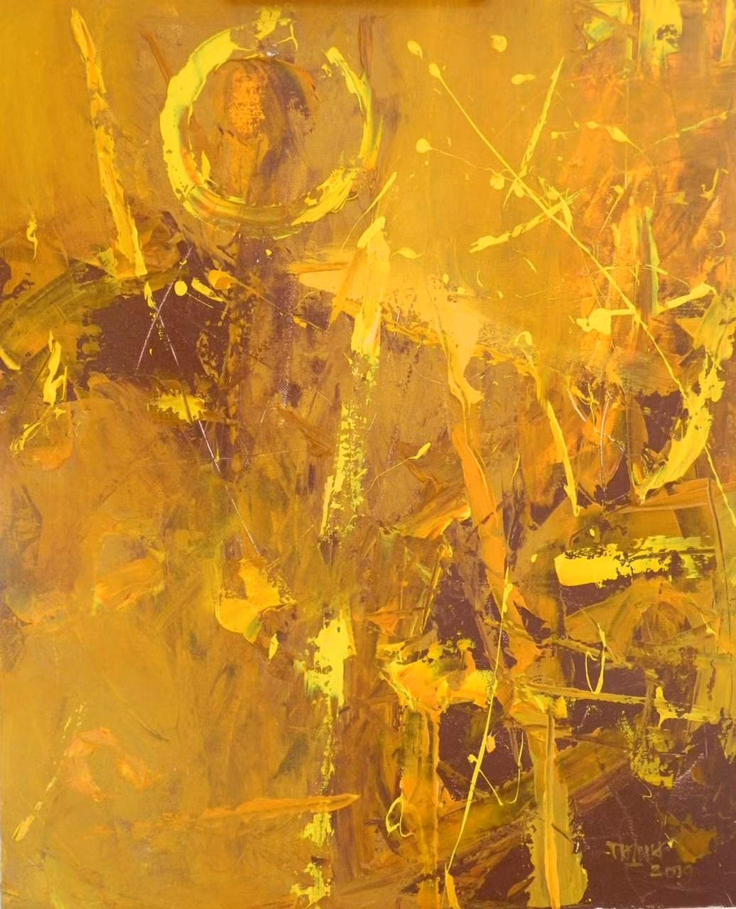 XUÂN VÔ TẬN. HS Trần Vĩnh Thịnh. CL: Acrylic trên canvas KT: 90 x 110cm. Năm: 2019
