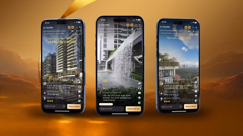 Danh mục sản phẩm đa dạng trên livestream NobleGo: từ biệt thự hàng triệu USD đến căn hộ studio 2-3 tỷ đồng, với tiến độ xây dựng và pháp lý minh bạch cùng các giá trị thực cho người dùng cuối