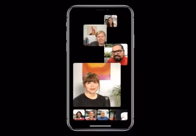 Tính năng FaceTime mới cho phép gọi dùng lúc 32 người (Ảnh Apple)