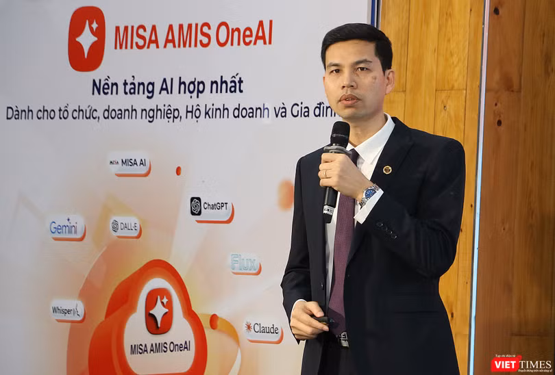 Ông Lê Hồng Quang, Tổng giám đốc MISA tại buổi ra mắt giải pháp MISA AMIS OneAI