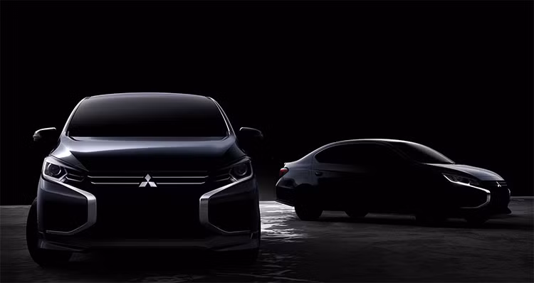 Hình ảnh lộ diện thiết kế mới của Mirage (trái) và Attrage (phải). Ảnh: Mitsubishi 