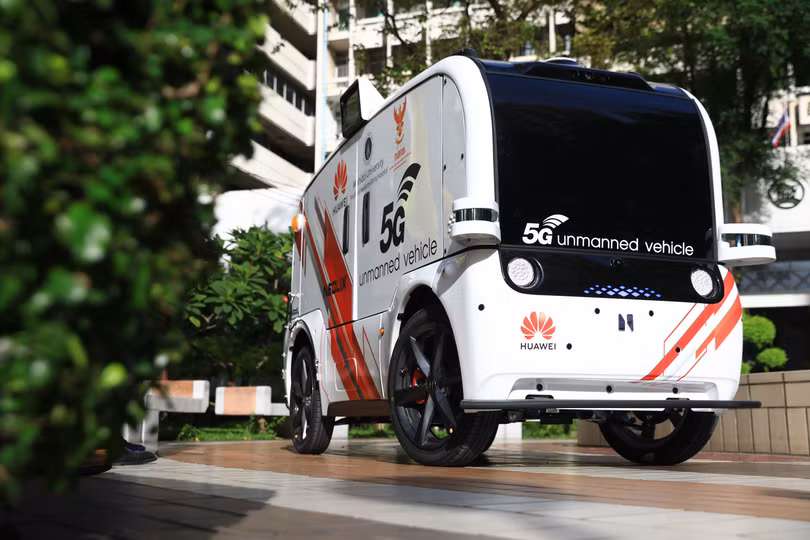 Xe tự hành 5G được thí điểm tại bệnh viện Thái Lan