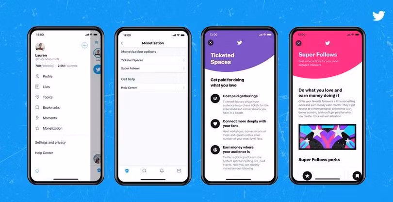 Màn hình 2 tính năng kiếm tiền mới của Twitter (ảnh: Twitter) Màn hình 2 tính năng kiếm tiền mới của Twitter (ảnh: Twitter)