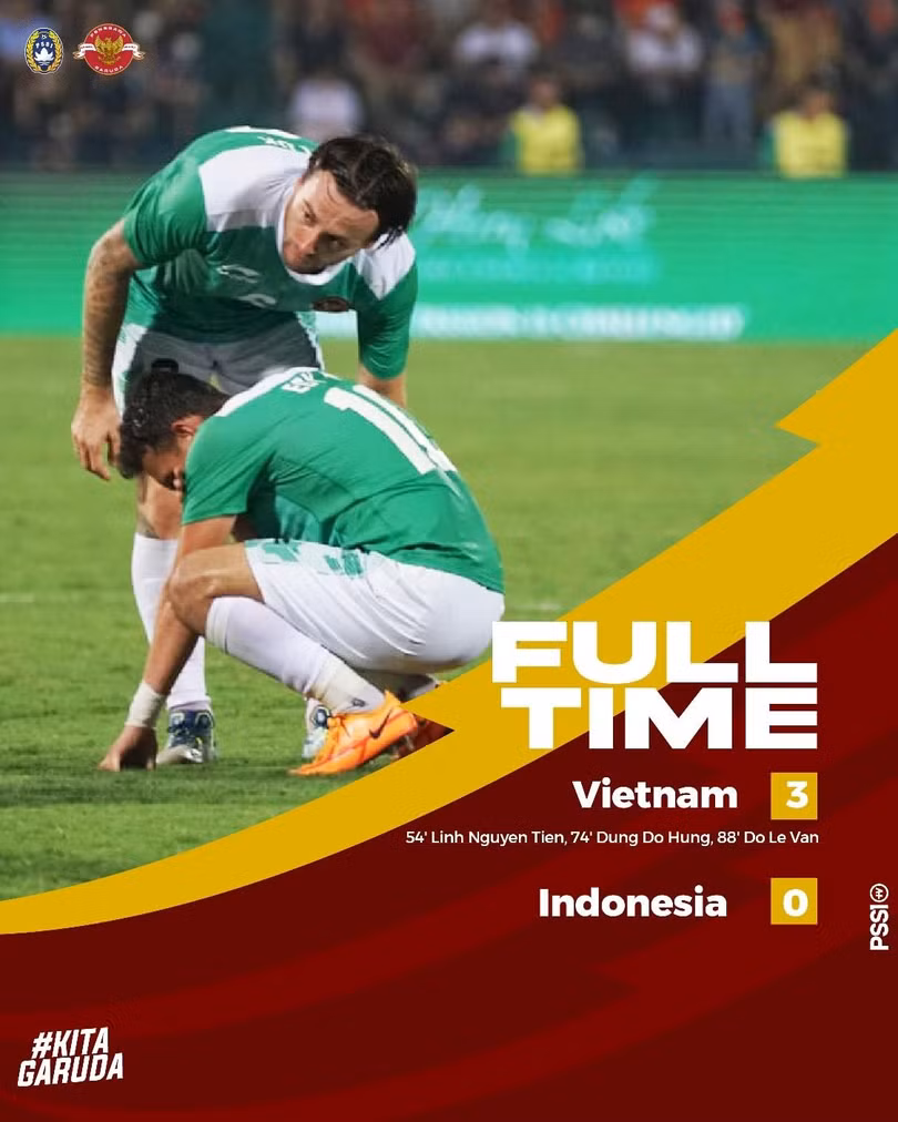 Hình ảnh đăng tải trên fanpage của Hiệp hội bóng đá Indonesia Hình ảnh đăng tải trên fanpage của Hiệp hội bóng đá Indonesia