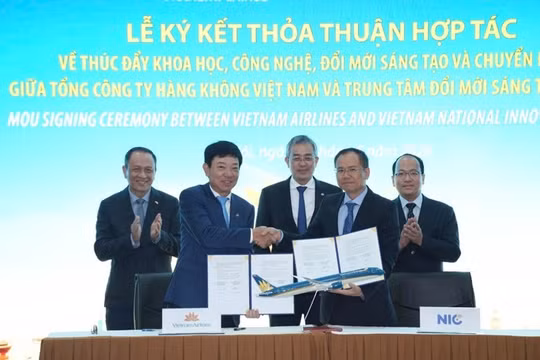 Vietnam Airlines ký kết hợp tác với Trung tâm Đổi mới sáng tạo Quốc gia: Thúc đẩy khoa học, công nghệ, đổi mới sáng tạo và chuyển đổi số 