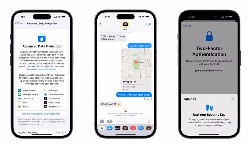 Các tính năng bảo mật mới của Apple. Ảnh Apple Các tính năng bảo mật mới của Apple. Ảnh Apple