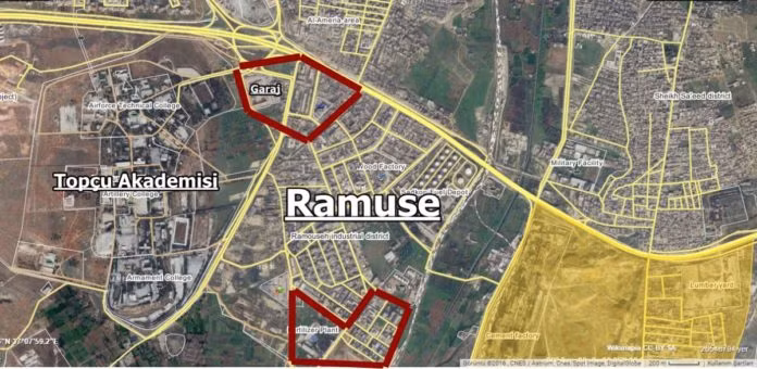 Các khu vực quân đội Syria tấn công trên quân Ramousah