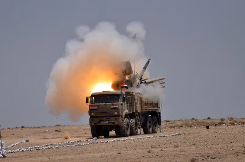 Tổ hợp pháo - tên lửa phòng không Pantsir-S1 quân đội Syria - ảnh minh họa Masdar News
