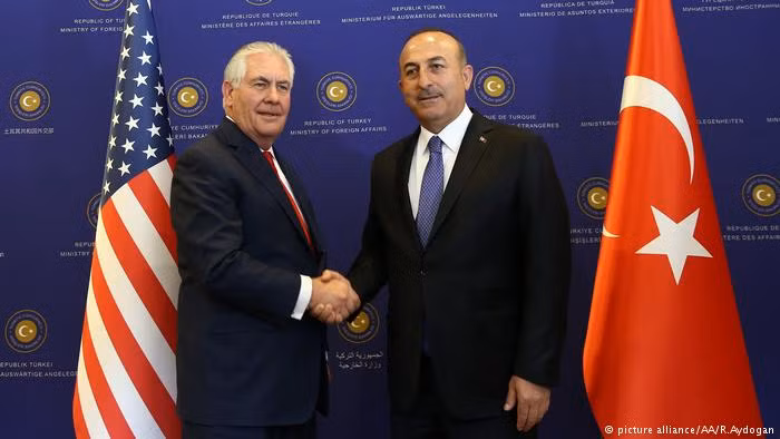 Ngoại trưởng Mỹ, ông Tillerson và ngoại trường Thổ Nhĩ Kỳ, ông Cavusoglu. Ảnh minh họa South Front