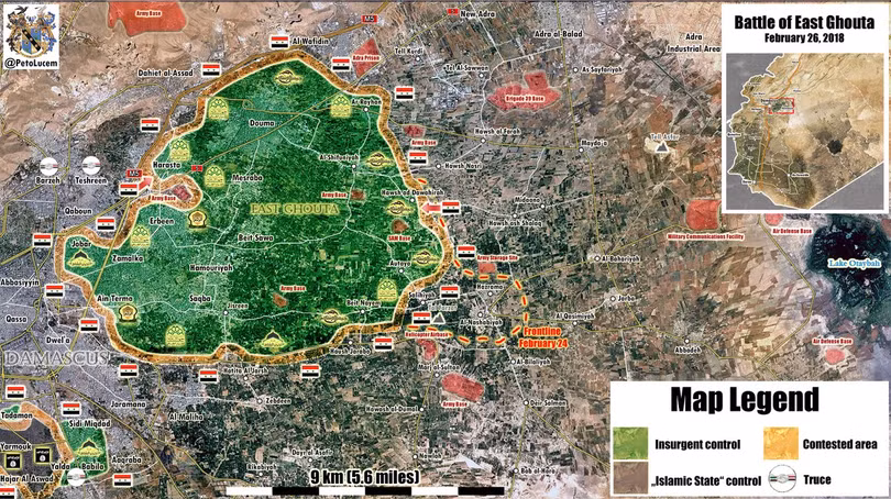 Chiến trường khu vực Đông Ghouta - ảnh Muraselon