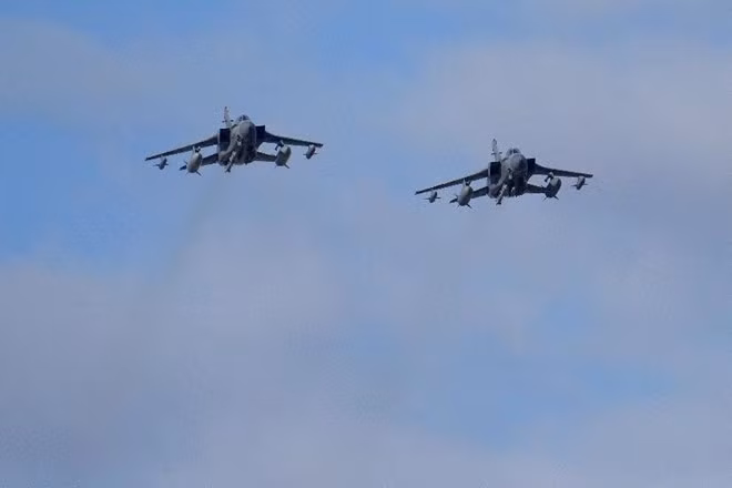 Máy bay liên quân tiến hành không kích ở Syria. (Nguồn: AFP)