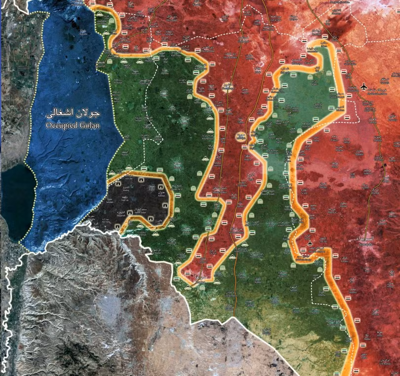 Bản đồ tình hình chiến sự Daraa. Bản đồ mình họa của South Front