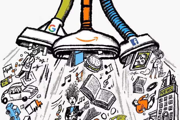 Sức mạnh và tầm ảnh hưởng khủng khiếp của Google, Amazon và Facebook (tranh minh họa của Robert Neubecker)