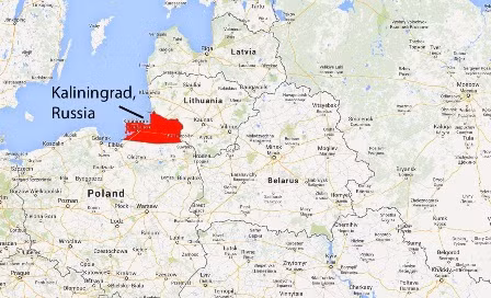 Bản đồ khu vực Kaliningrad.