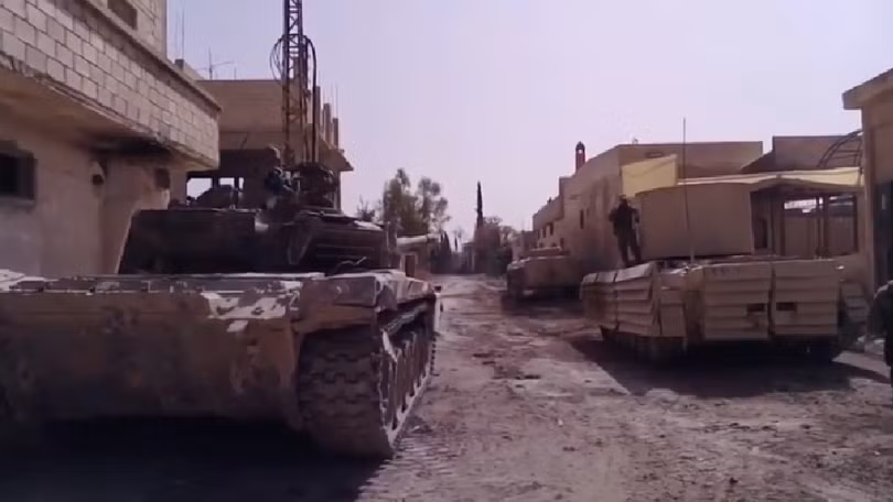 Lực lượng tăng thiết giáp Tiger trên chiến trường Đông Ghouta. Ảnh minh họa Masdar News