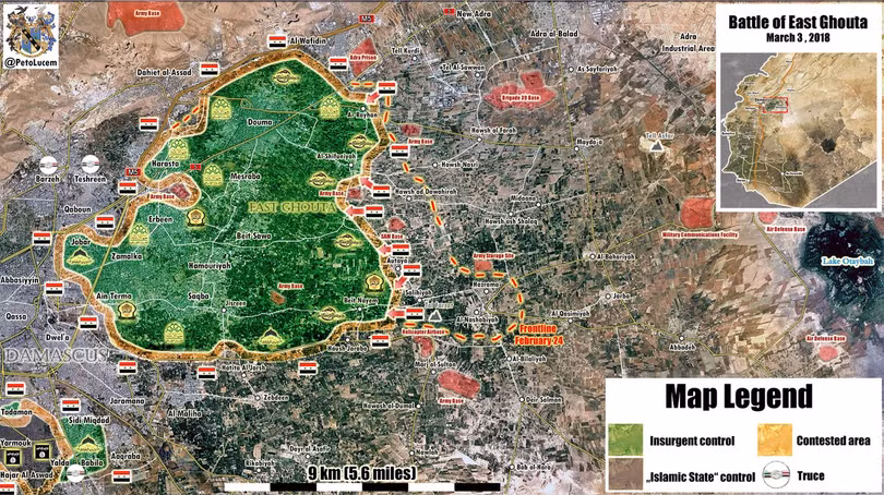 Tồng quan tình hình chiến trường Đông Ghouta ngày 03.03.2018 theo Masdar News