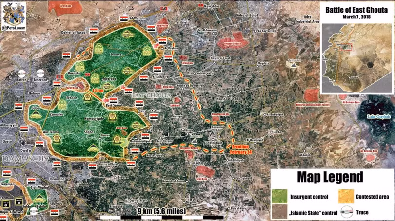 Các đơn vị quân đội Syria còn cách căn cứ Thiết giáp ở Đông Ghouta khoảng 1,5 km, chuẩn bị hợp binh. Ảnh minh họa South Front