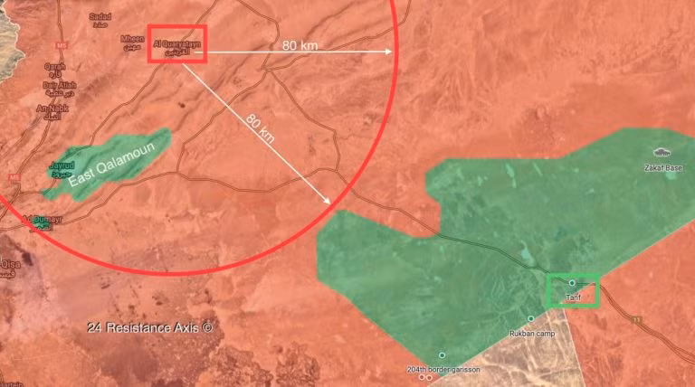 Khu vực kiểm soát an ninh của quân đội Syria sát vùng an toàn căn cứ Mỹ - ảnh South Front