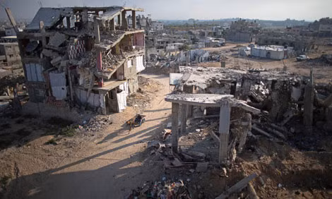 Cảnhđổ nát ở Gaza City sau cuộc chiến Gaza năm 2014.