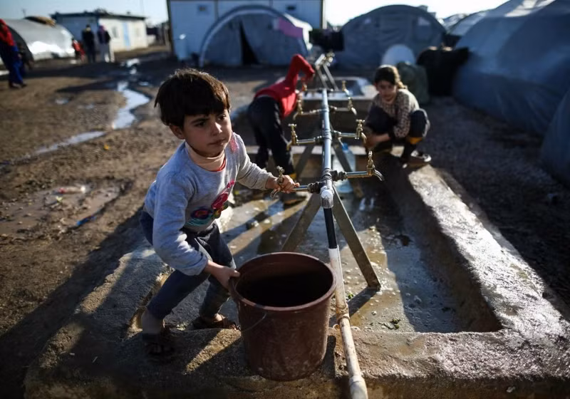 Trẻ em Syria từ Coban ở trại tị nạn trong thành phố Suruç, Thổ Nhĩ Kỳ. 01 tháng 2 năm 2015.
