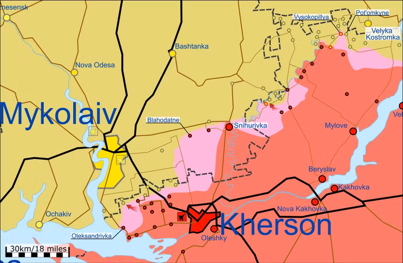Tình hình trên hướng Nikolaev-Krivoy Rog, 17.00 ngày 23/8/ 2022.
