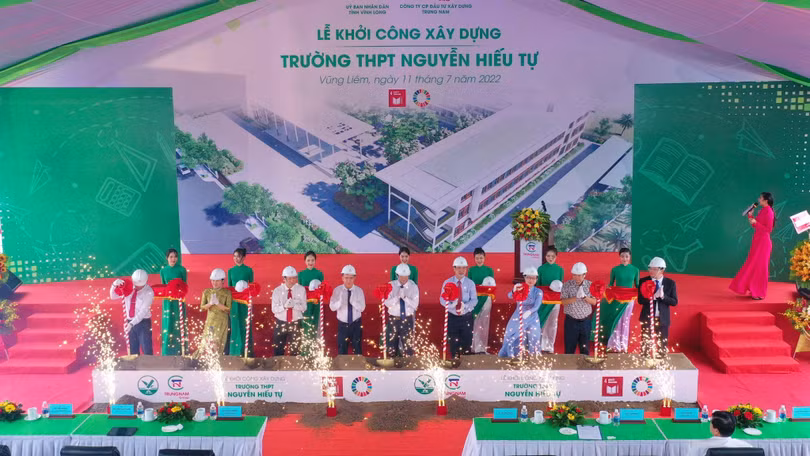 Lễ khởi công xây dựng trường THPT Nguyễn Hiếu Tự tại tỉnh Vĩnh Long