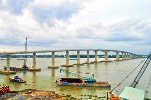 Cầu Mỹ Lợi vừa được khánh thành hôm 29/8. Ảnh:T.P Cầu Mỹ Lợi vừa được khánh thành hôm 29/8. Ảnh:T.P