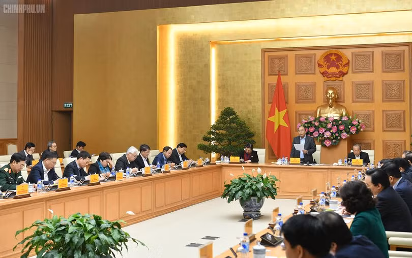 Quang cảnh phiên họp lần thứ 2 của Tiểu ban Kinh tế - Xã hội để chuẩn bị cho Đại hội XIII của Đảng (Nguồn: VGP)