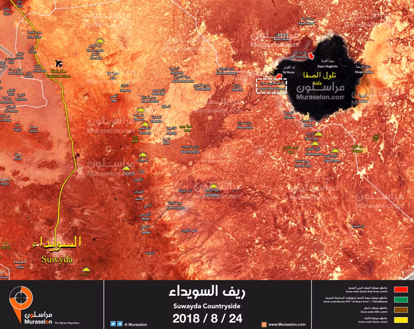 Quân đội Syria giải phóng khu vực Khirbat Hawi. Ảnh Muraselon Quân đội Syria giải phóng khu vực Khirbat Hawi. Ảnh Muraselon