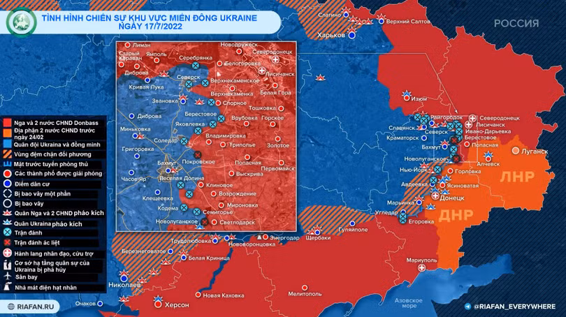 Tình hình chiến sự phía đông Ukraine ngày 17/7. Ảnh RIA.FAN Tình hình chiến sự phía đông Ukraine ngày 17/7. Ảnh RIA.FAN