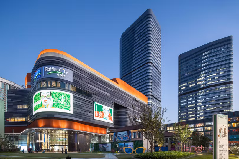 Phối cảnh dự án Raffles City tại Thượng Hải (Nguồn: CapitaLand) Phối cảnh dự án Raffles City tại Thượng Hải (Nguồn: CapitaLand)