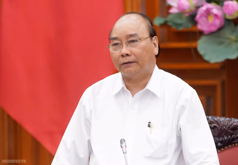 Thủ tướng Chính phủ Nguyễn Xuân Phúc phát biểu tại cuộc họp (Nguồn: VGP)