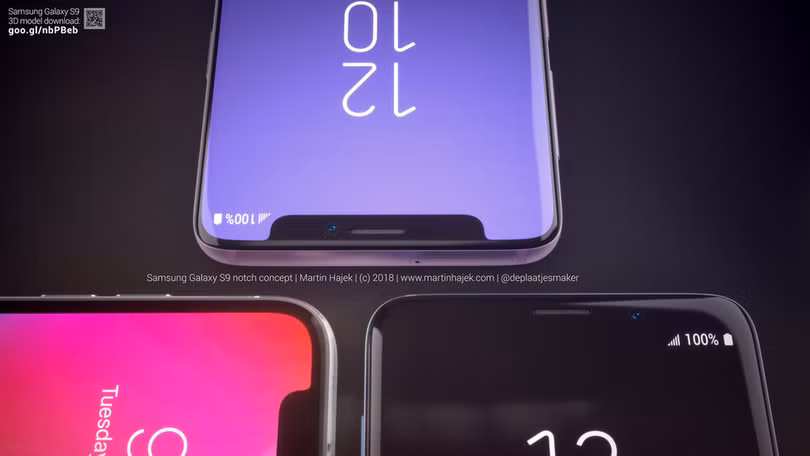 Bộ ảnh dựng 3D của nhà thiết kế Martin Hajek đem đến cái nhìn rõ ràng hơn về phiên bản Galaxy S9 có "tai thỏ". Nguồn: Martin Hajek
