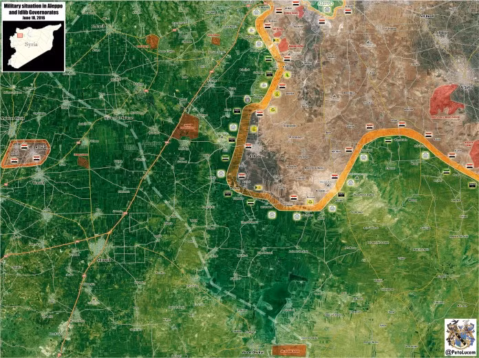 Bản đồ chiến sự Nam Aleppo, Syria