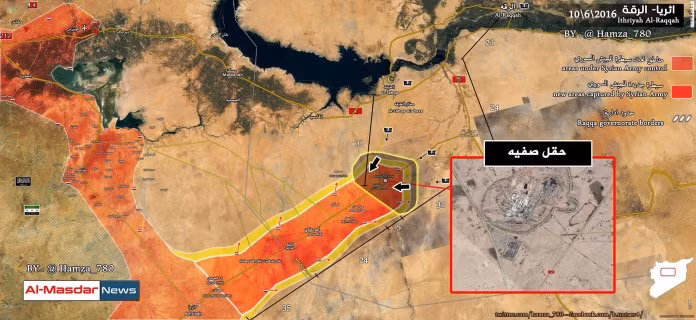 Bản đồ chiến sự tại tỉnh Raqqa