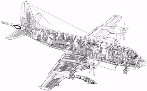 Sơ đồ cấu tạo chung máy bay P-3 Orion. Sơ đồ cấu tạo chung máy bay P-3 Orion.