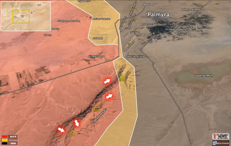 Lực lượng Tigers đánh chiếm núi Jabal Halayyl, Tây Nam Palmyra