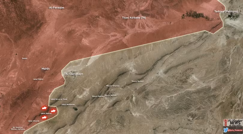 Quân đội Syria giải phóng một đỉnh núi gần Qaryatayn